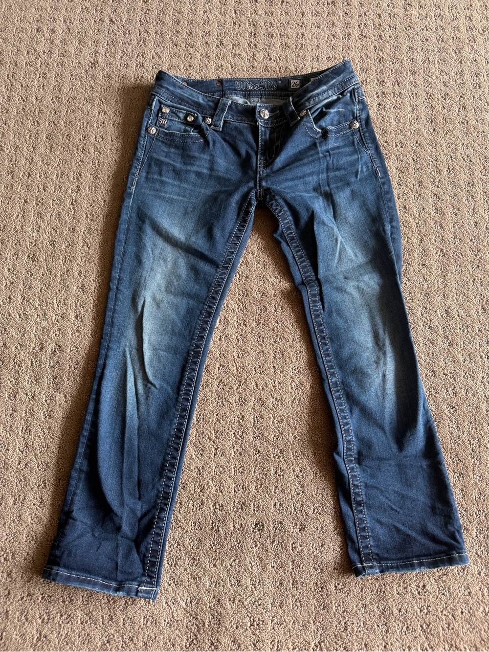 Y2K Vintage Low Rise Cropped Miss Me Skinny Jeans (~2007)